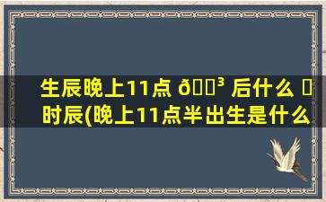 生辰晚上11点 🌳 后什么 ☘ 时辰(晚上11点半出生是什么时辰算哪一天)